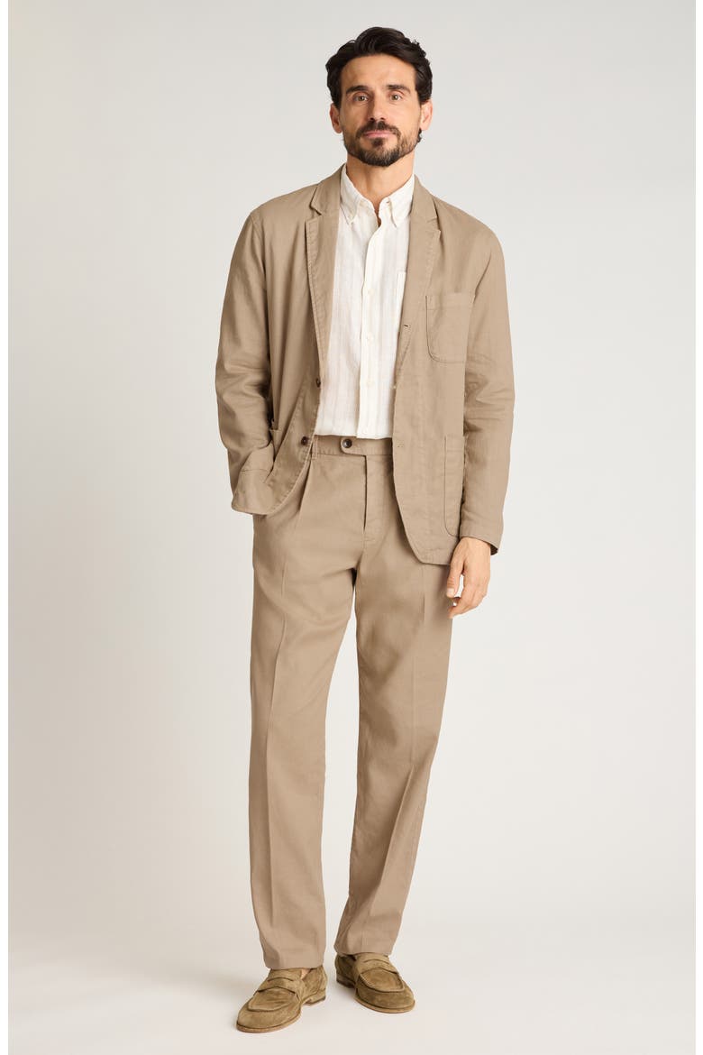Coastal Linen Blend Pants, Alternate, color, KHAKI