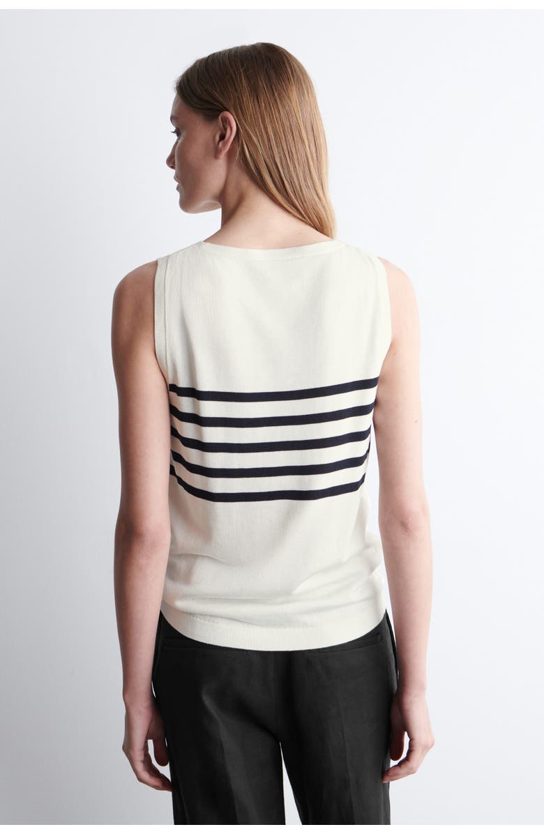 COS Striped Knitted Tank Top, Alternate, color, White / Black / Striped
