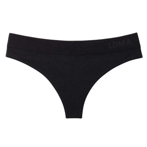 Ldma Low Hide Ribbed Thong In Black