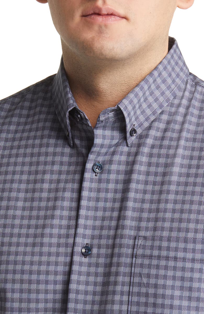 Nordstrom Tech-Smart Trim Fit Check Stretch Button-Down Shirt, Alternate, color, 