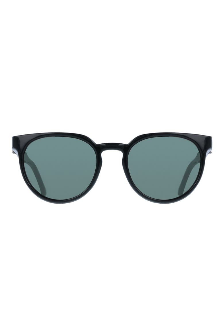 53mm Round Sunglasses, Main, color, BLACK