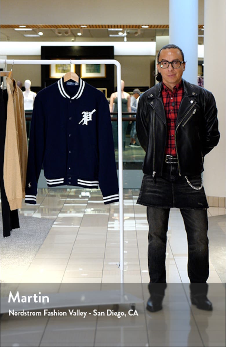 Felted Snap-Up Baseball Jacket, sales video thumbnail