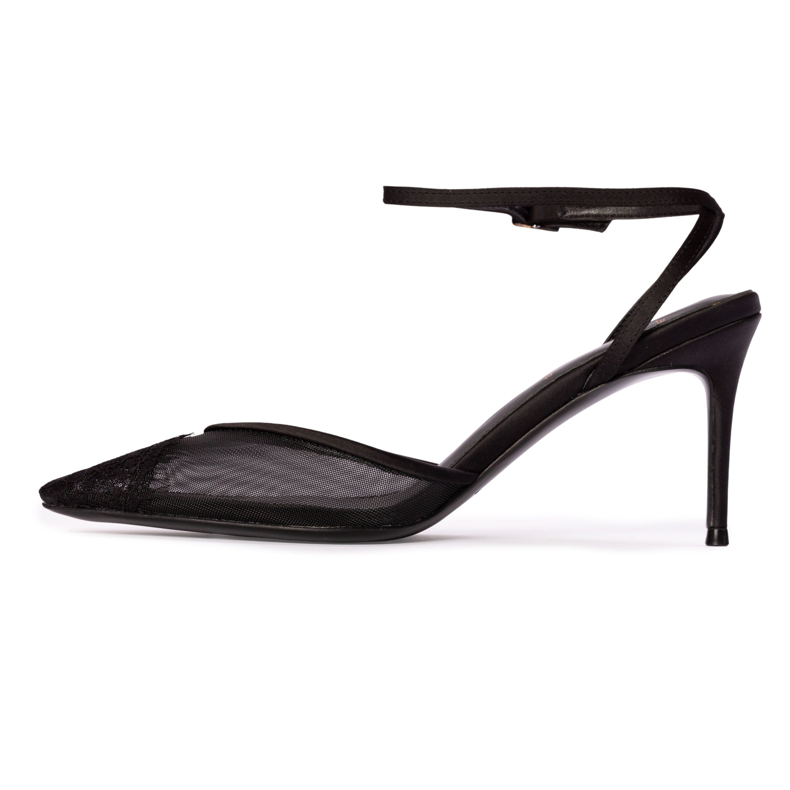 BLACK SUEDE STUDIO Cara 80 Mesh Pump, Alternate, color, Black Mesh