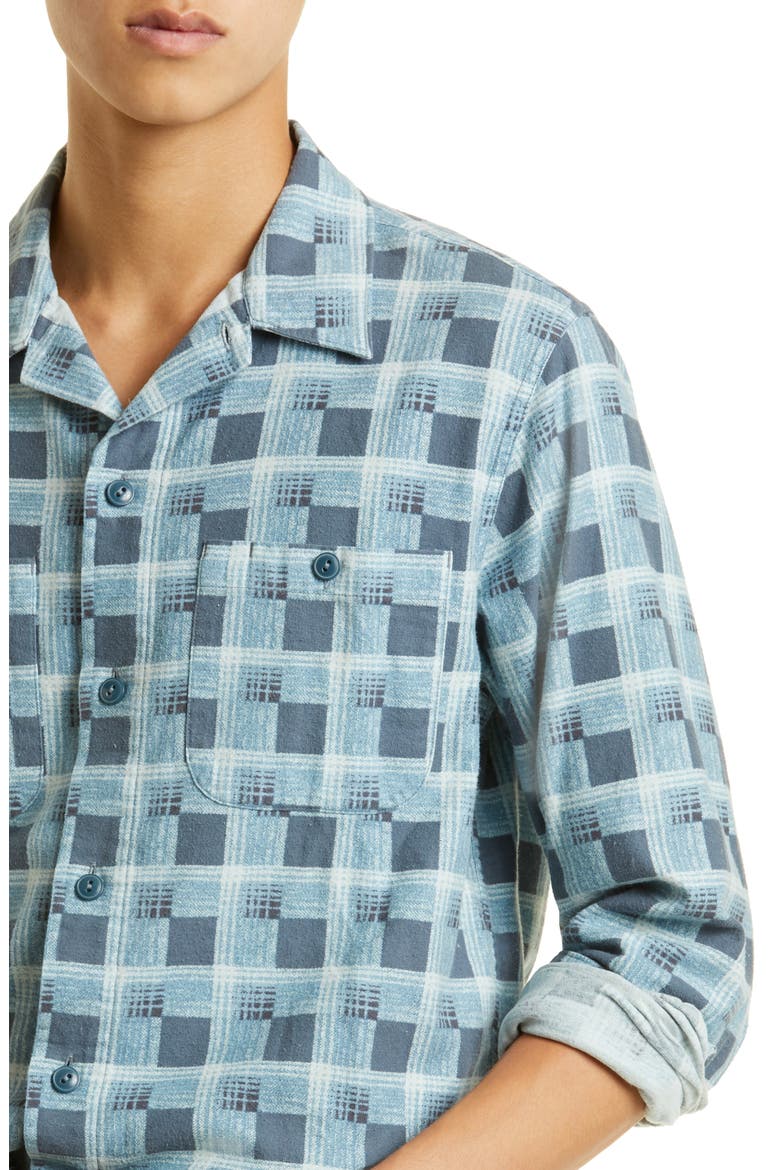 Universal Plaid Cotton Work Shirt, Alternate, color, DK BLUE / BLUE
