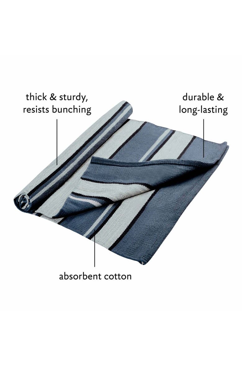 Hugger Mugger Cotton Yoga Rug, Alternate, color, Caribbean Blue