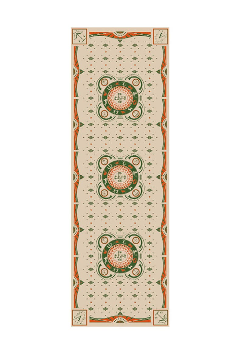 Zodiac Print Scarf, Main, color, Ecru