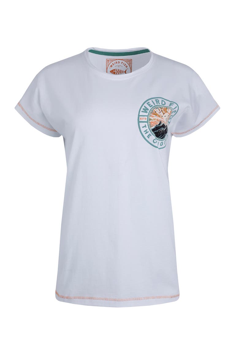 Sunset Summit Back Print Graphic T-Shirt, Alternate, color, White