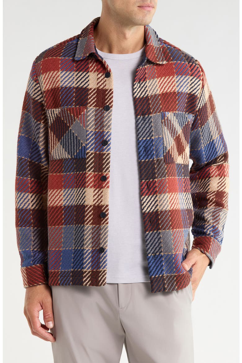 Whiting Oversize Pike Check Button-Up Shirt Jacket, Main, color, RUST / MULTI
