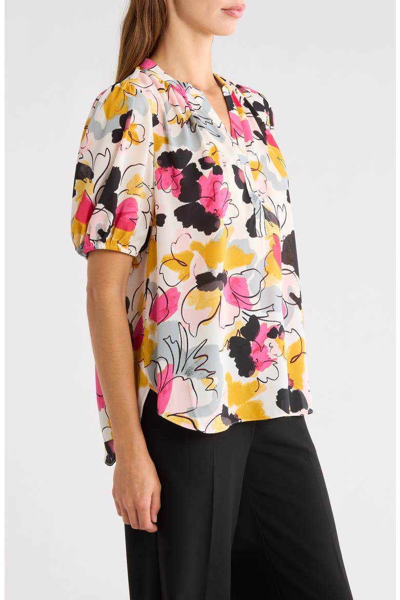 Puff Sleeve Popover Top, Alternate, color, FLORAL BALLET