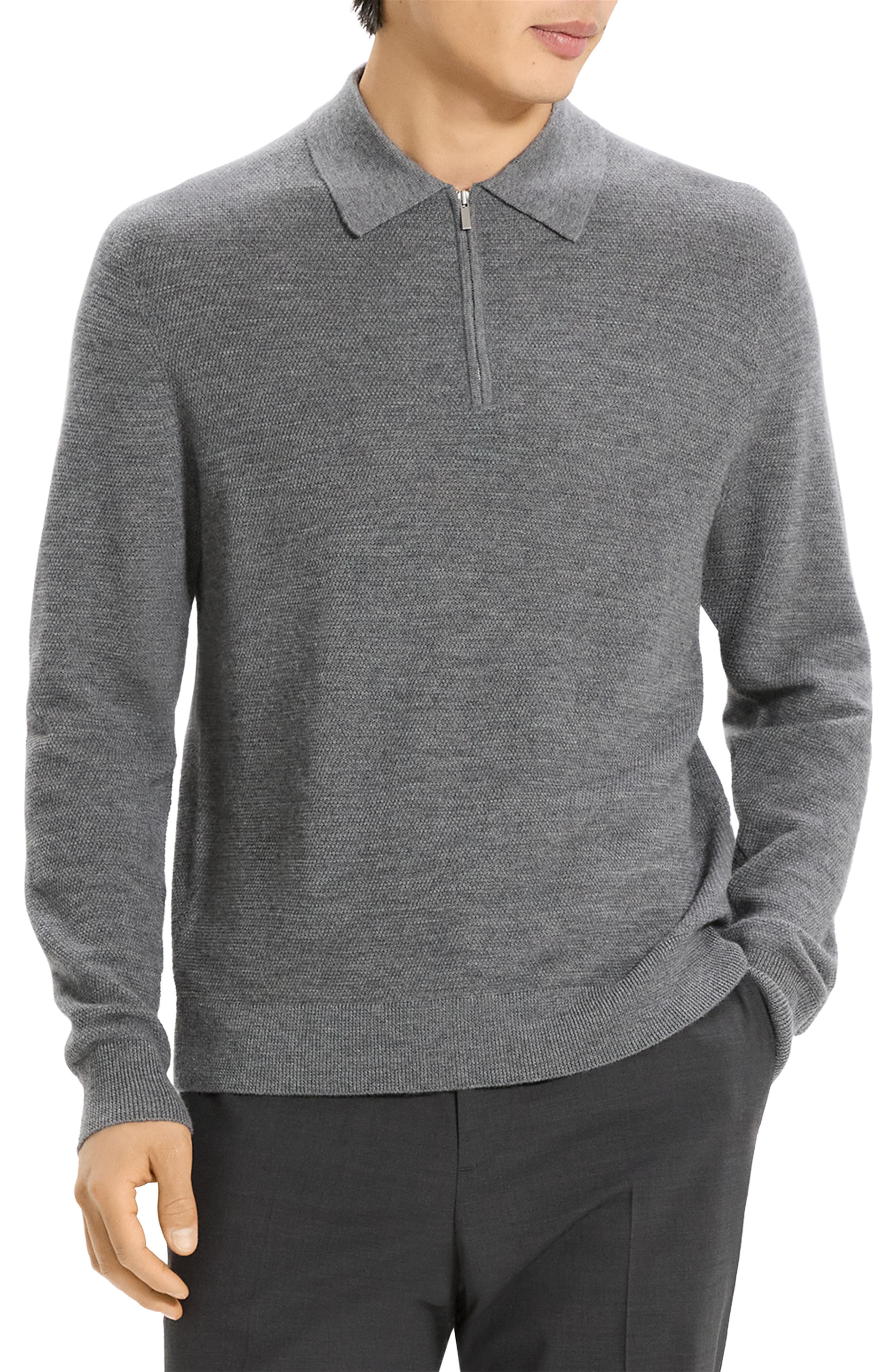 Theory Cyr Quarter Zip Cashmere Sweater
