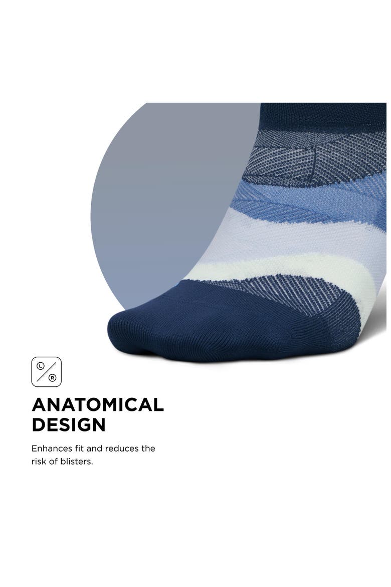 Elite Ultra Light Cushion Ankle Socks  Sport Sock with Targeted Compression, Alternate, color, Blue Wave
