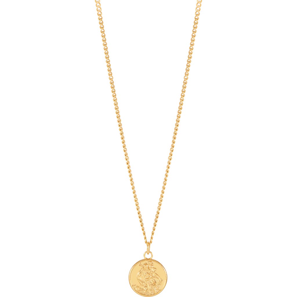 Estella Bartlett St. Christopher Pendant Necklace in Gold at Nordstrom