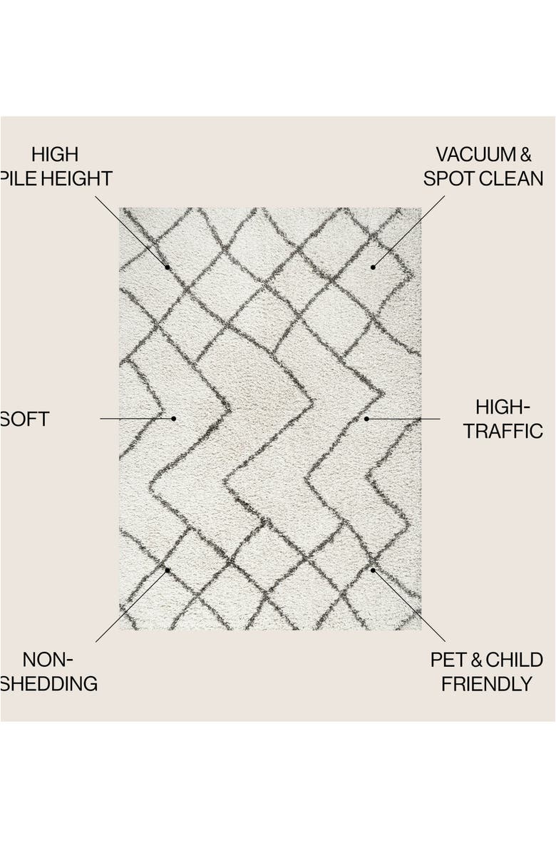 JONATHAN Y Alcudia Geometric Shag Area Rug, Alternate, color, Beige/Dark Gray