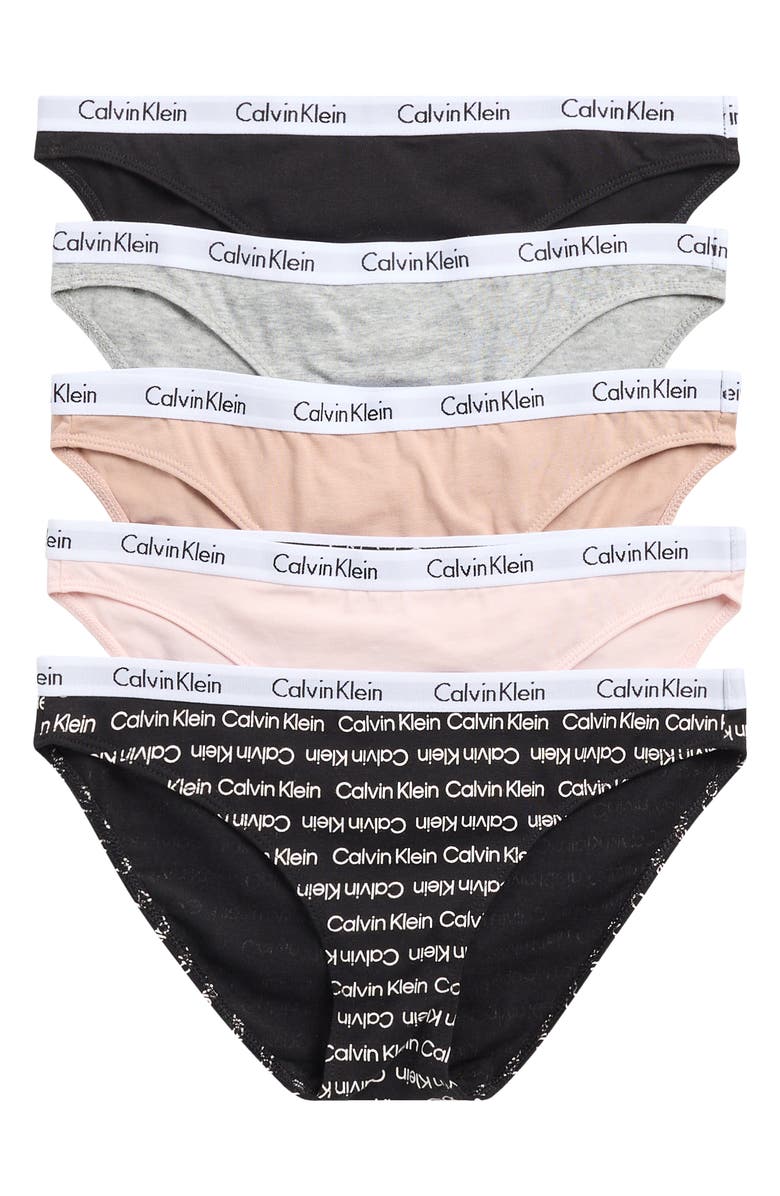 Calvin Klein Logo Bikini - Pack of 5, Main, color, 7Ns/ P7a/ 689/ Ub1
