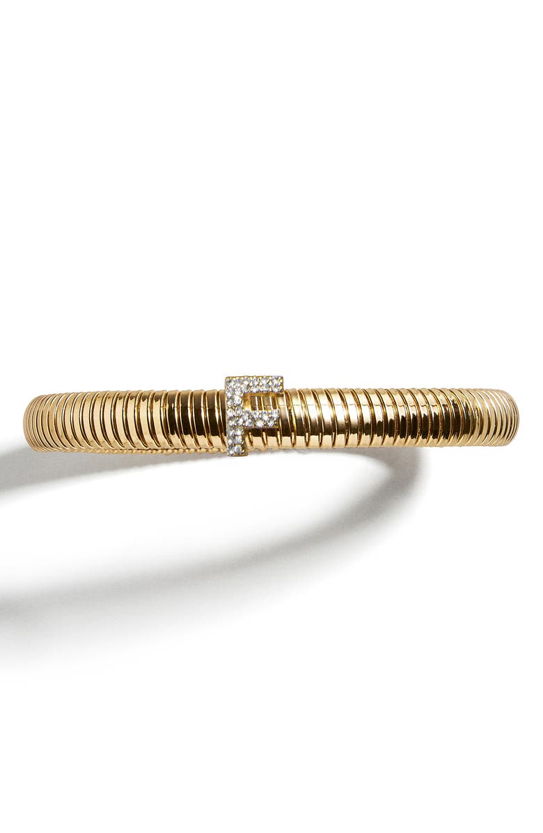 BaubleBar Noah Initial Coil Bracelet, Main, color,