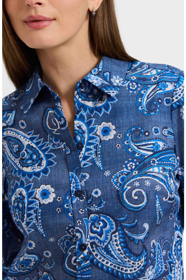 Hampton Paisley Print Cotton Poplin Button-Up Shirt, Alternate, color, BLUE MULTI