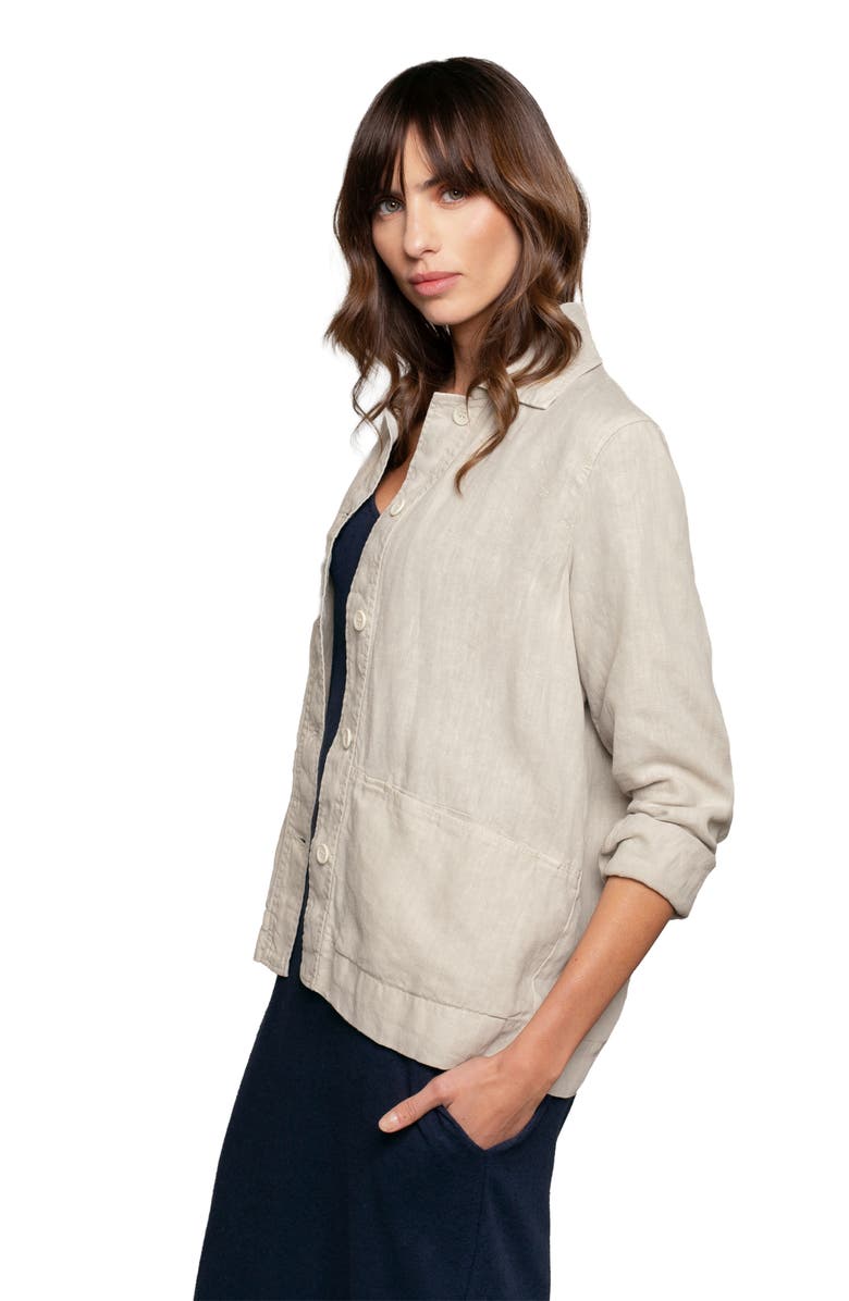Celtic & Co. Linen Boxy Jacket, Alternate, color, Stone