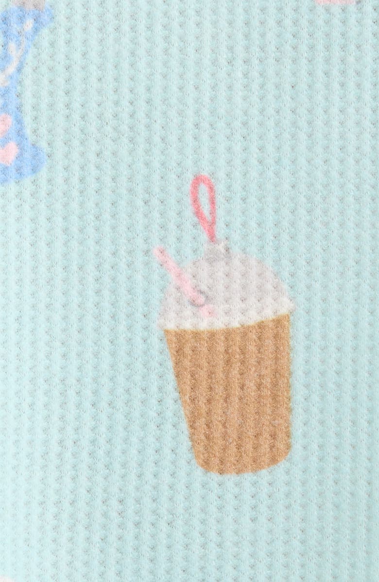 PJ Salvage Print Waffle Knit Short Pajamas, Alternate, color, Light Mint