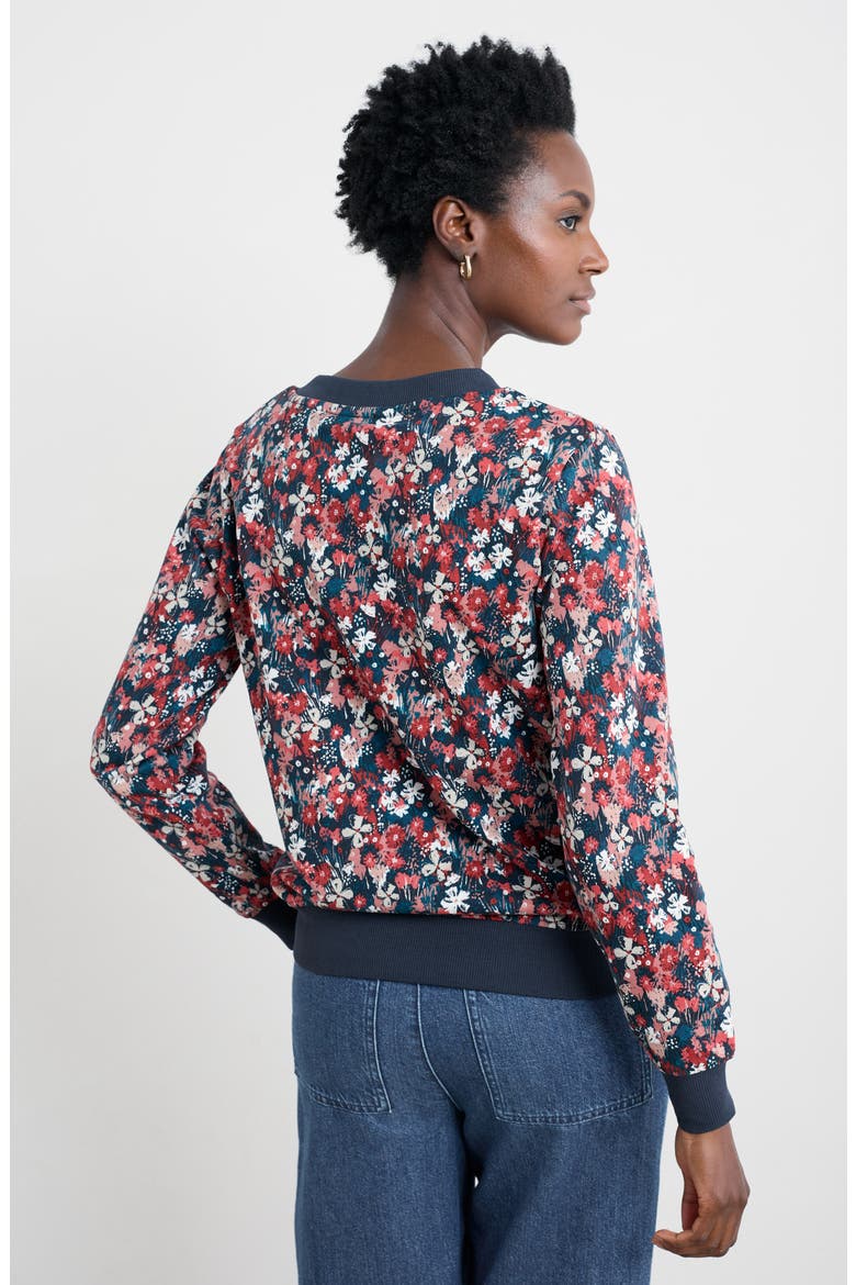Bright Wave Floral Organic Cotton Sweatshirt, Alternate, color, MOORLAND FLORAL SQUASH