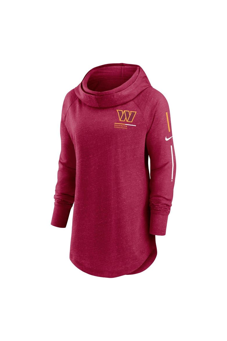 Women's Nike Burgundy Washington Commanders Minimal Statement Lightweight Raglan Funnel Neck Pullover Hoodie, Alternate, color, Burgundy