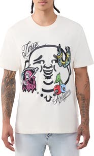 True Religion Buddha Face Cotton Graphic T-Shirt