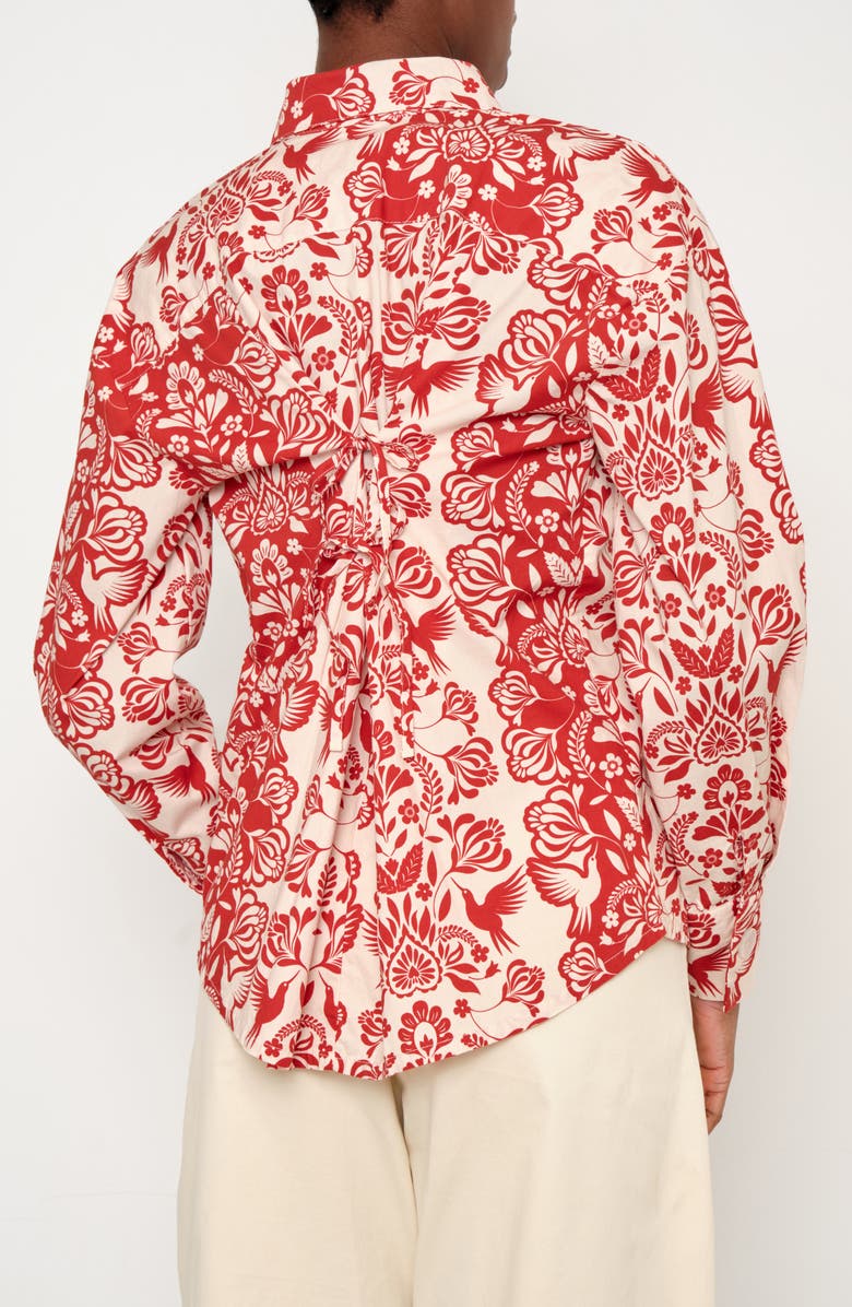The Lulo Project The Ceremony Print Shirt, Alternate, color, Red Folk Paisley