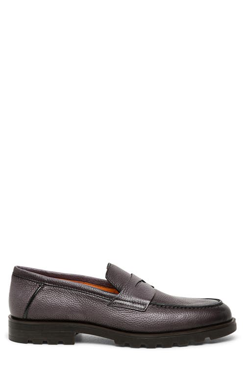 Santoni Rock Penny Loafer In Gray