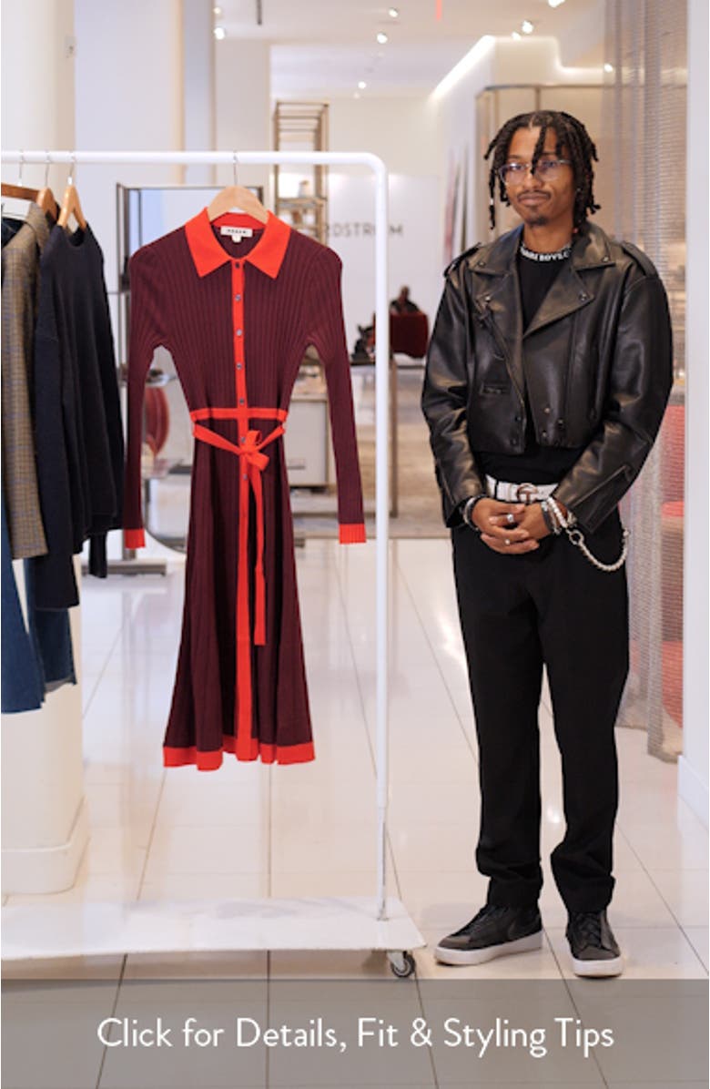 Rachel Long Sleeve Cotton & Wool Rib Shirtdress, sales video thumbnail