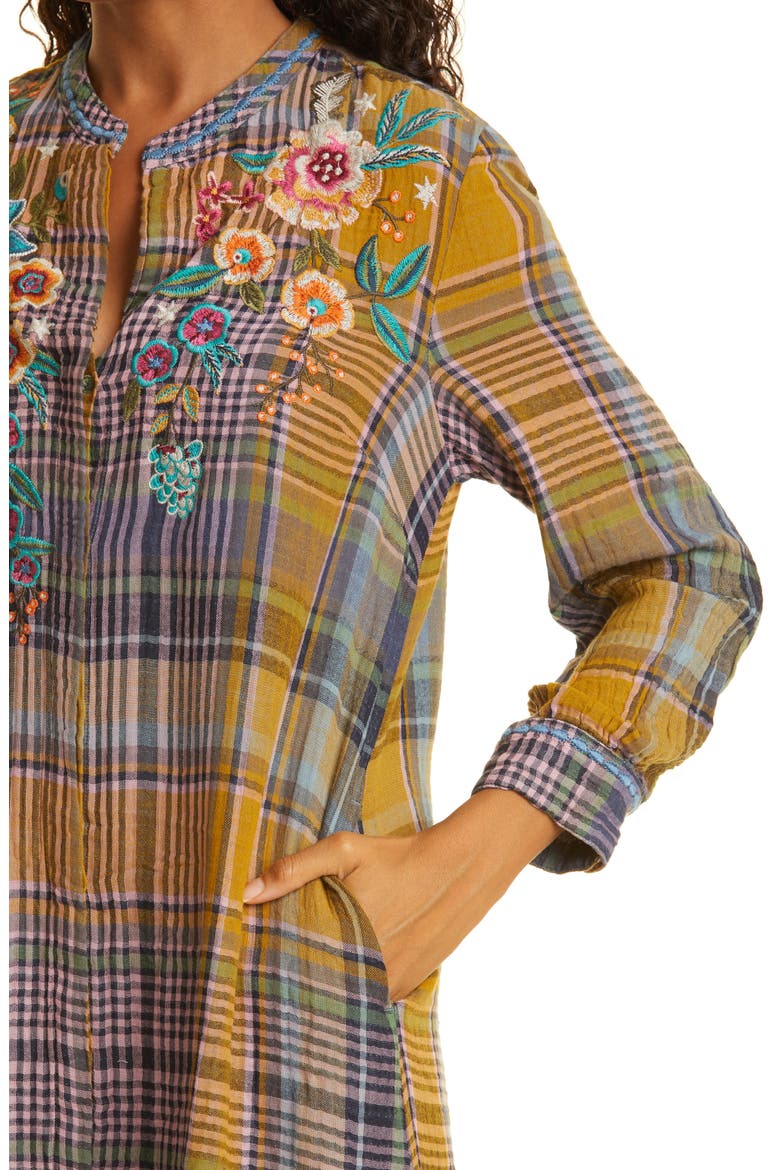johnny was cotton dress Johnny Was Ruffle Sleeve Dress - Kikio - Denim Blue