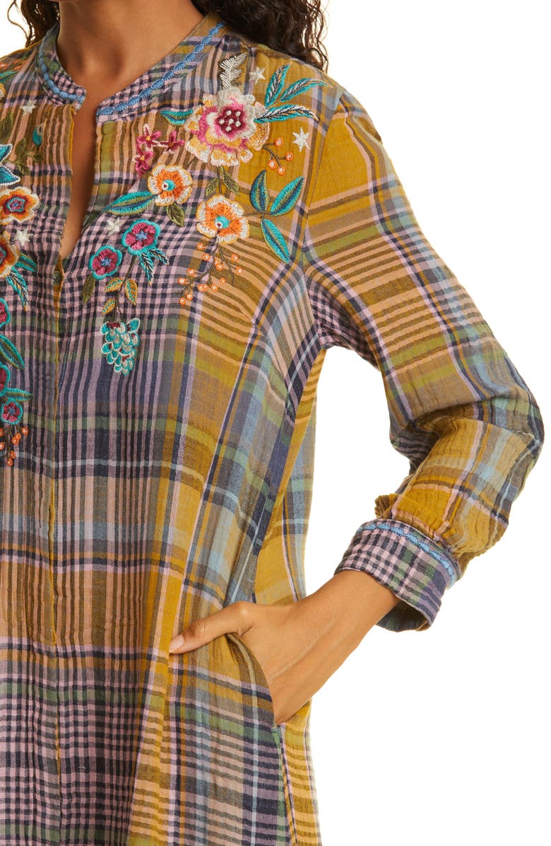 Johnny Was Francisca Cotton Shift Midi Dress, Alternate, color,