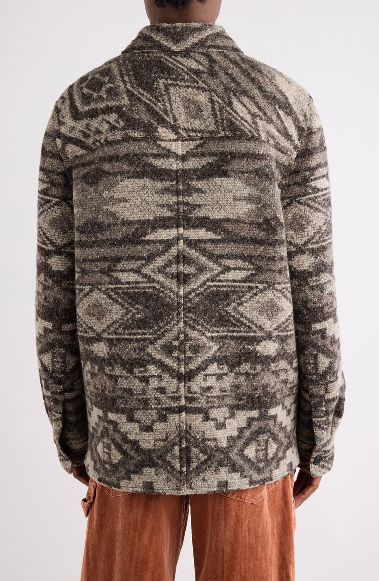 Isabel Marant Kervon Geo Pattern Peached Button-Up Jacket, Alternate, color, Dark Brown