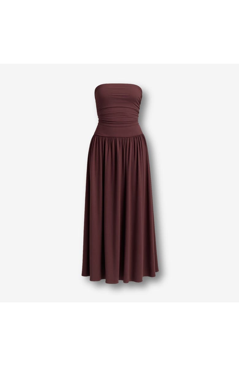 Monlicia Aluna Strapless Maxi Dress, Main, color, Brown