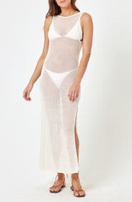 LSPACE Villa Nova Open Stitch Cotton Cover-Up Tank Dress