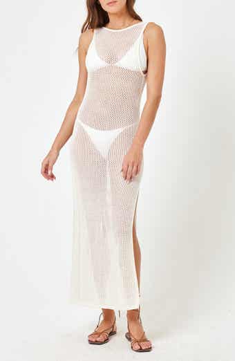 LSPACE Villa Nova Open Stitch Cotton Cover-Up Tank Dress