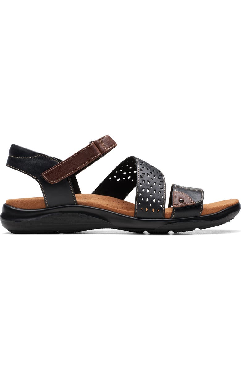 Clarks<sup>®</sup> Kitly Way Sandal, Alternate, color, Black Leat