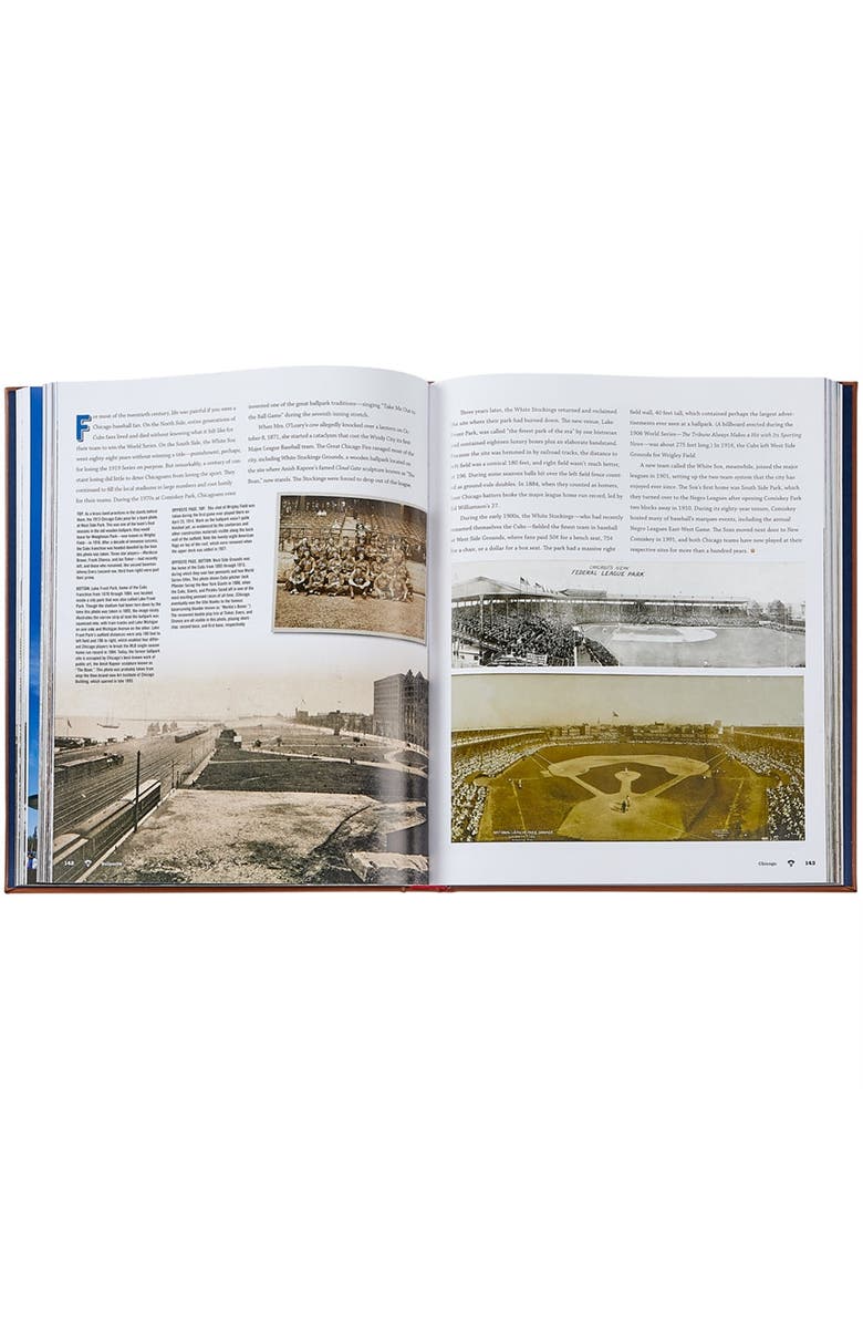 Graphic Image Ballparks Past and Present Leather Coffee Table Book, Alternate, color, Beige
