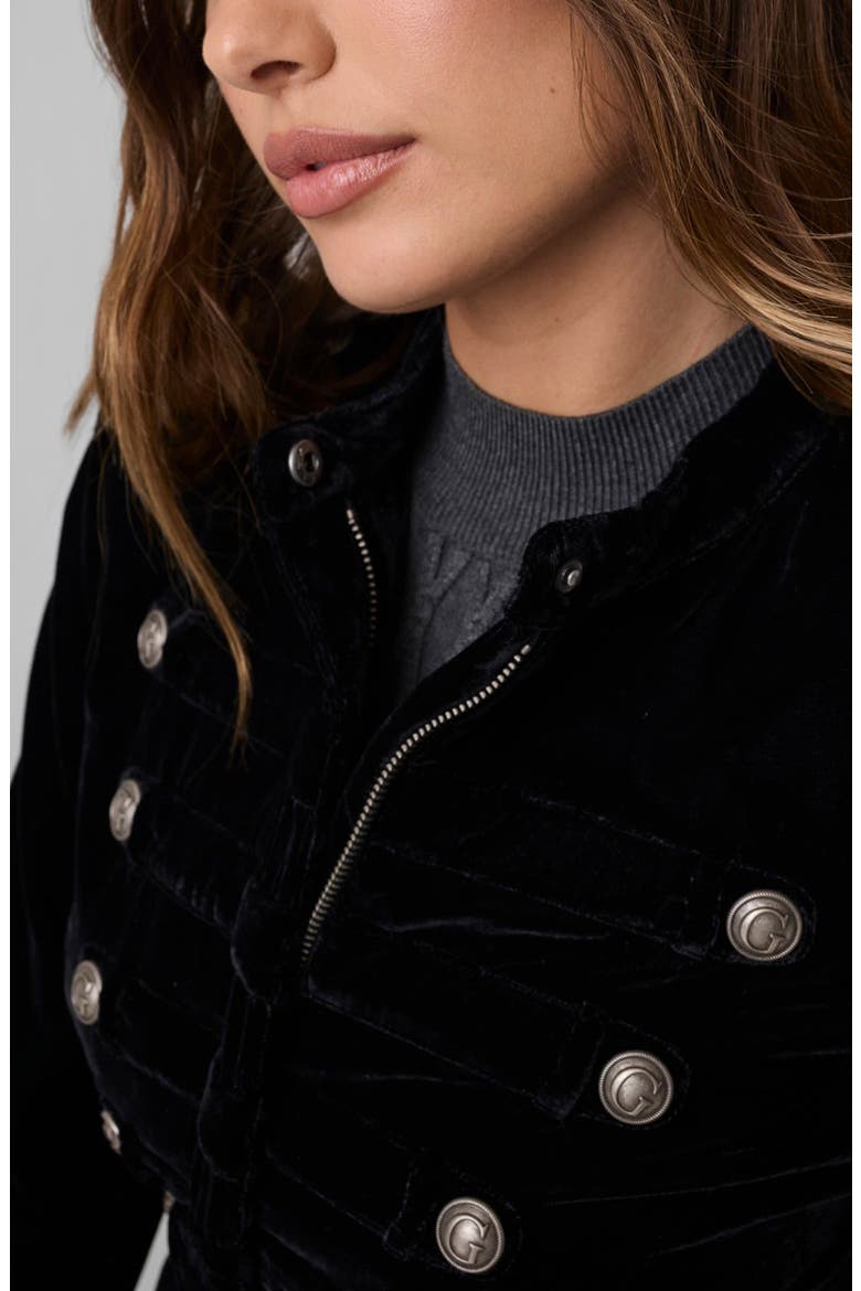 Elena Velvet Band Jacket, Alternate, color, JBLACK-BLACK