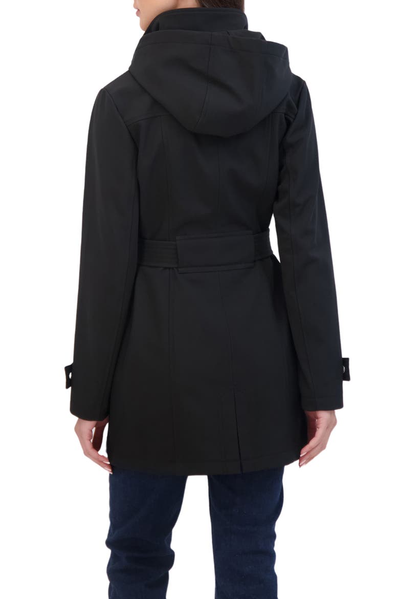 Water Resistant Hooded Softshell Jacket, Alternate, color, BLACK