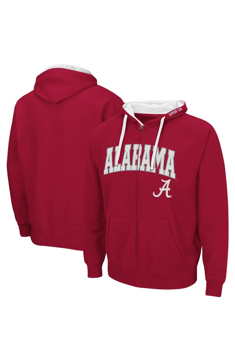 COLOSSEUM Men's Colosseum Crimson Alabama Crimson Tide Big & Tall Full-Zip Hoodie, Main, color, Crimson