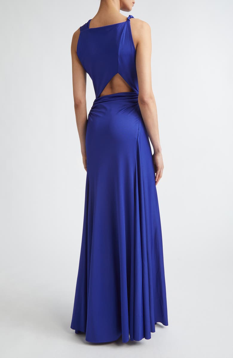 Victoria Beckham Draped Stretch Jersey Gown, Alternate, color, Bright Indigo