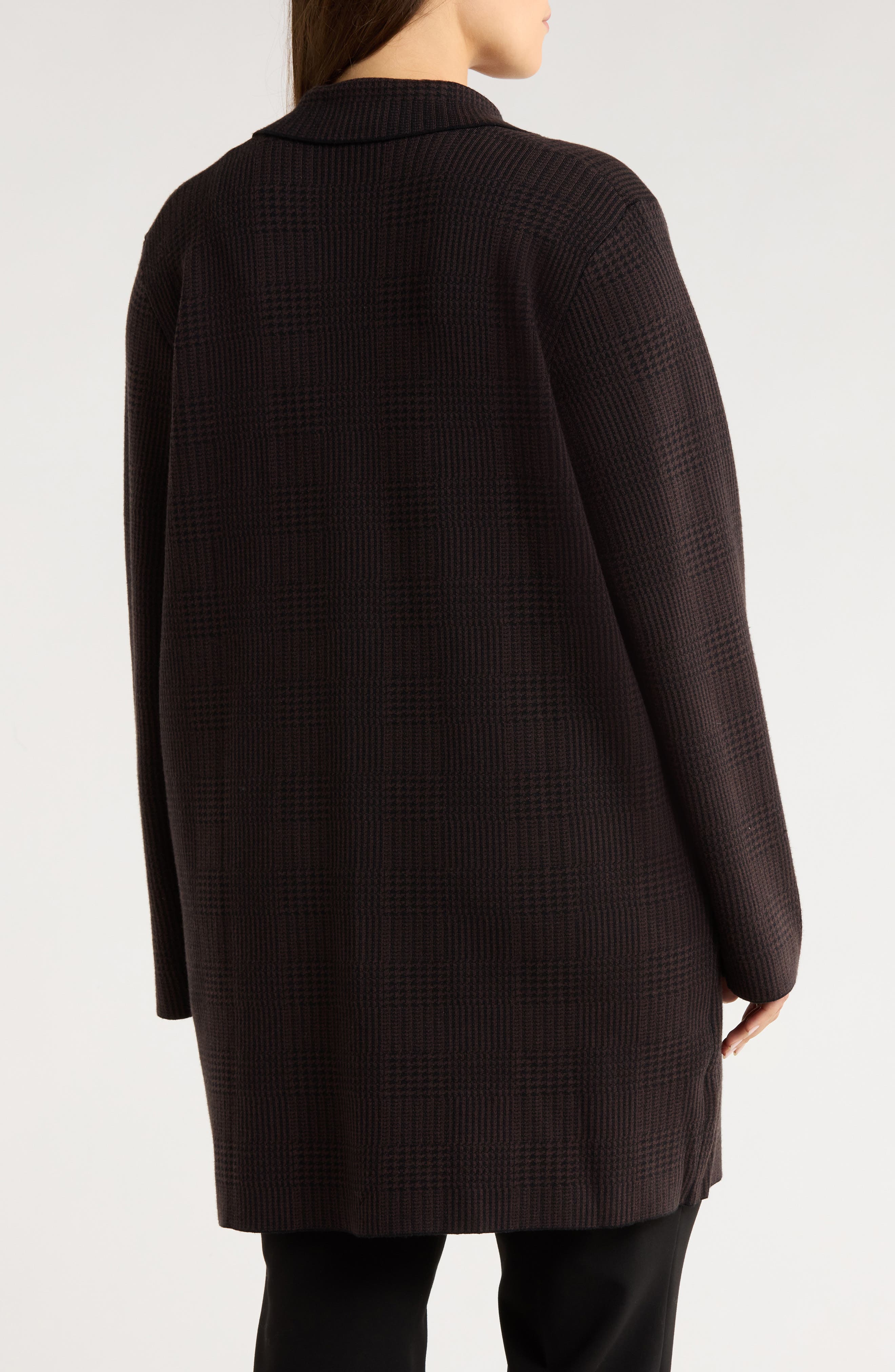 Lina Glen Plaid Jacquard Sweater Coat - image 2