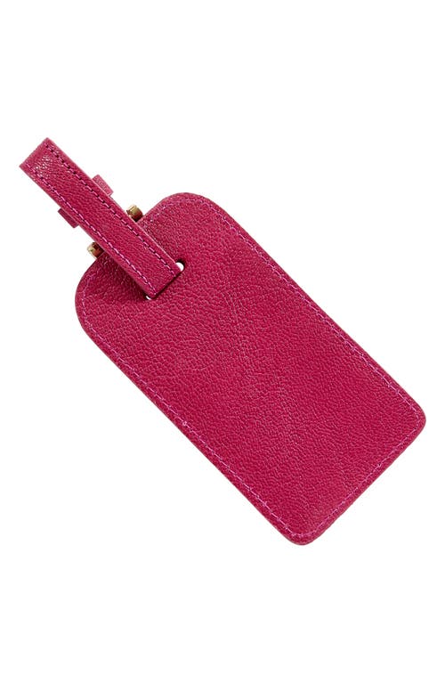 Graphic Image Leather Luggage Tag In Pink