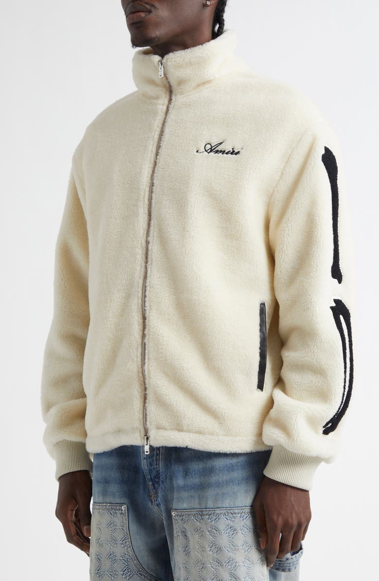 AMIRI Bones High Pile Fleece Jacket, Alternate, color,