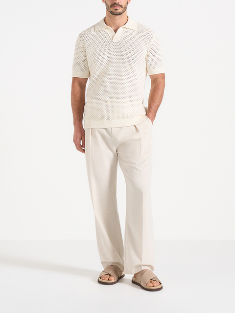 Conrad Textured Cotton Knit Polo Shirt