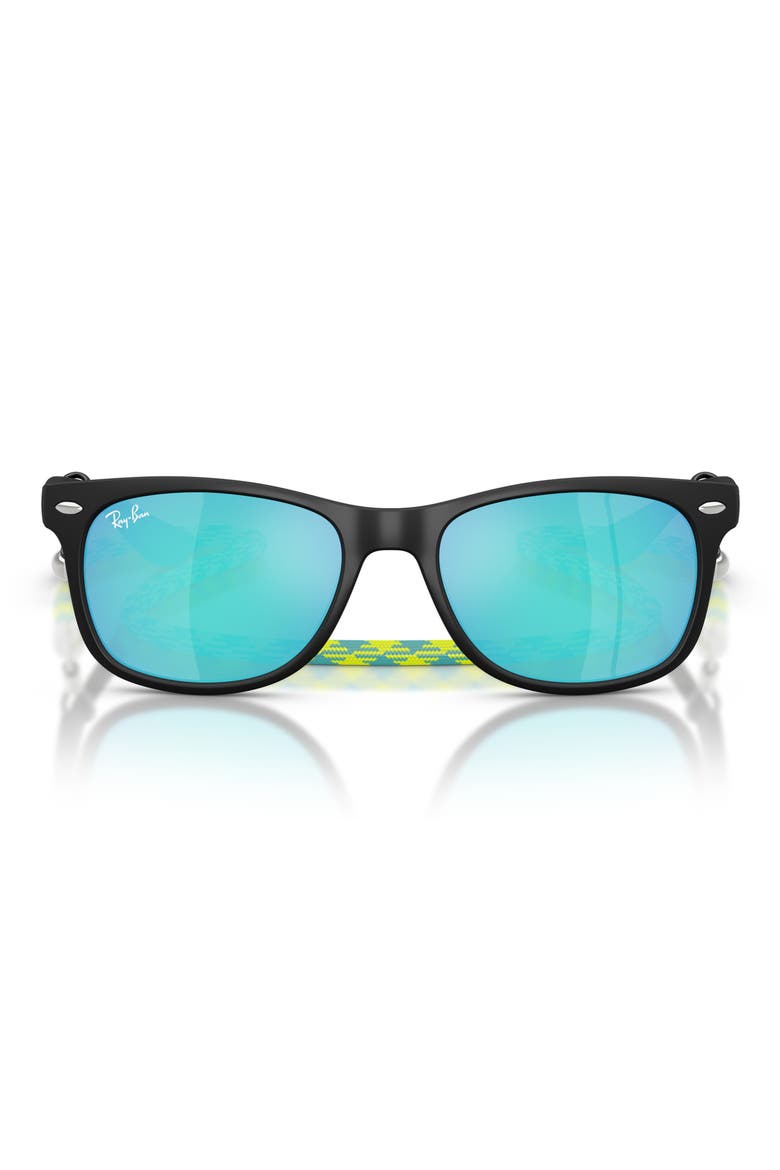 Kids' Junior Wayfarer 50mm Gradient Square Sunglasses, Main, color, RUBBER BLACK/ TURQUOISE