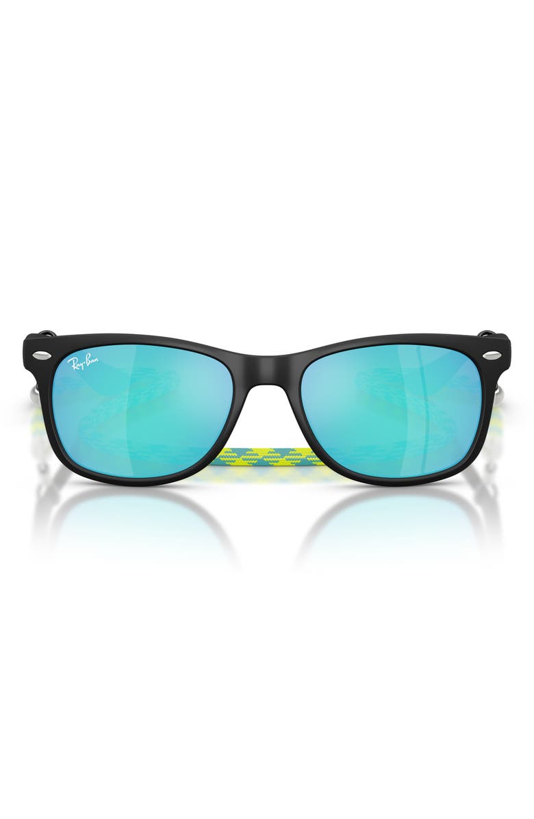 Ray-Ban Kids
Junior Wayfarer 50mm Gradient Square Sunglasses, Main, color, Rubber Black/ Turquoise