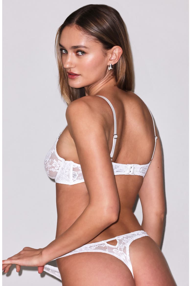 Le Stretch Lace Thong, Alternate, color, IVORY