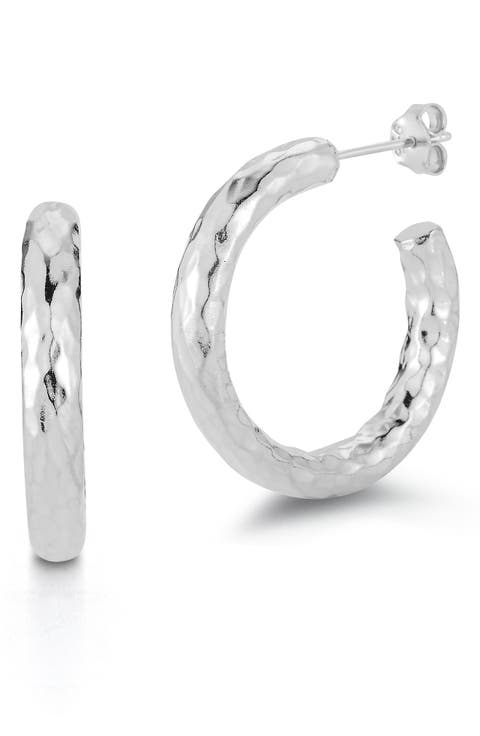 Hammered Hoop Earrings
