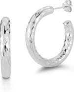 GLAZE JEWELRY Hammered Hoop Earrings