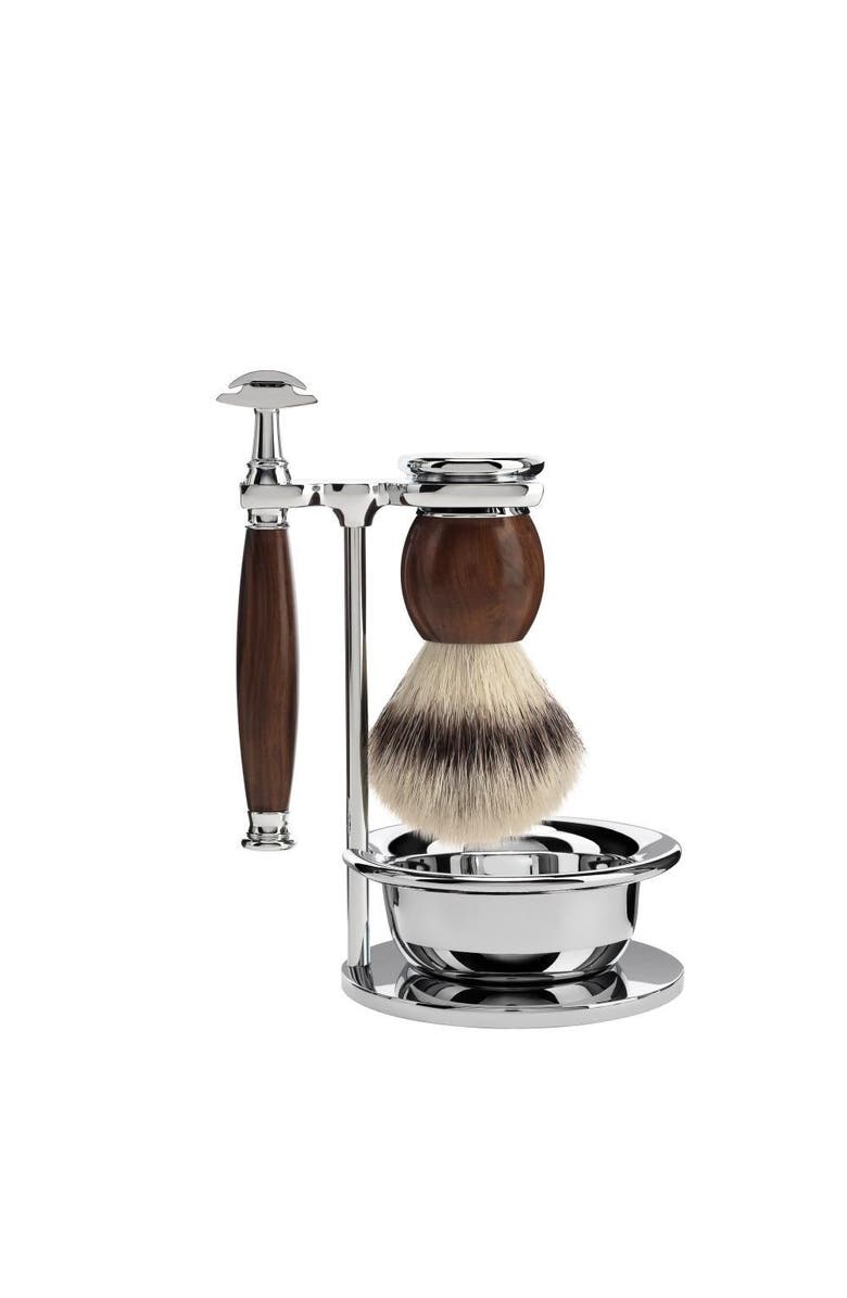 MÜHLE Sophist Ironwood 4-piece Silvertip Fiber & Safety Razor Shaving Set, Main, color, Ironwood